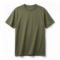 Cotton Blend Plain Olive Green. Oversized T-Shirts