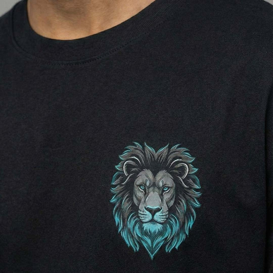 Fearless Graphic Printed Oversized T-Shirt for Men | Japanese Streetwear Anime Style Black Tee | Cotton Casual Fashion Tshirt